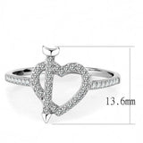 DA052 - High polished (no plating) Stainless Steel Ring with AAA Grade CZ in Clear - Alamode - Flyclothing LLC