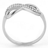 DA054 - High polished (no plating) Stainless Steel Ring with AAA Grade CZ in Clear - Alamode - Flyclothing LLC