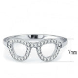 DA055 - High polished (no plating) Stainless Steel Ring with AAA Grade CZ in Clear - Alamode - Flyclothing LLC