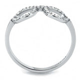 DA055 - High polished (no plating) Stainless Steel Ring with AAA Grade CZ in Clear - Alamode - Flyclothing LLC