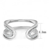 DA056 - High polished (no plating) Stainless Steel Ring with AAA Grade CZ in Clear - Alamode - Flyclothing LLC