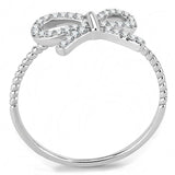DA057 - High polished (no plating) Stainless Steel Ring with AAA Grade CZ in Clear - Alamode - Flyclothing LLC