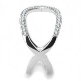 DA058 - High polished (no plating) Stainless Steel Ring with AAA Grade CZ in Clear - Alamode - Flyclothing LLC