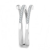 DA060 - High polished (no plating) Stainless Steel Ring with AAA Grade CZ in Clear - Alamode - Flyclothing LLC