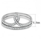 DA063 - High polished (no plating) Stainless Steel Ring with AAA Grade CZ in Clear - Alamode - Flyclothing LLC
