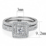 DA064 - High polished (no plating) Stainless Steel Ring with AAA Grade CZ in Clear - Alamode - Flyclothing LLC