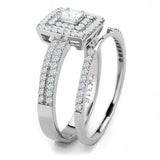 DA064 - High polished (no plating) Stainless Steel Ring with AAA Grade CZ in Clear - Alamode - Flyclothing LLC