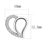 DA076 - High polished (no plating) Stainless Steel Earrings with AAA Grade CZ in Clear - Alamode - Flyclothing LLC