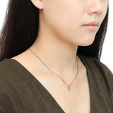 DA086 - IP Rose Gold(Ion Plating) Stainless Steel Chain Pendant with AAA Grade CZ in Clear - Alamode - Flyclothing LLC