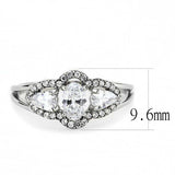 DA103 - High polished (no plating) Stainless Steel Ring with AAA Grade CZ in Clear - Alamode - Flyclothing LLC
