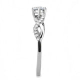 DA104 - High polished (no plating) Stainless Steel Ring with AAA Grade CZ in Clear - Alamode - Flyclothing LLC