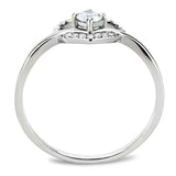 DA106 - High polished (no plating) Stainless Steel Ring with AAA Grade CZ in Clear - Alamode - Flyclothing LLC
