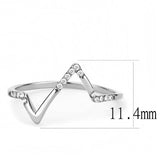 DA107 - High polished (no plating) Stainless Steel Ring with AAA Grade CZ in Clear - Alamode - Flyclothing LLC