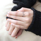 DA107 - High polished (no plating) Stainless Steel Ring with AAA Grade CZ in Clear - Alamode - Flyclothing LLC