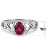 DA119 - High polished (no plating) Stainless Steel Ring with AAA Grade CZ in Ruby - Alamode - Flyclothing LLC