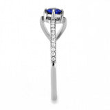 DA121 - High polished (no plating) Stainless Steel Ring with AAA Grade CZ in London Blue - Alamode - Flyclothing LLC