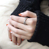 DA124 - High polished (no plating) Stainless Steel Ring with AAA Grade CZ in Clear - Alamode - Flyclothing LLC