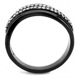 DA126 - IP Black(Ion Plating) Stainless Steel Ring with AAA Grade CZ in Clear - Alamode - Flyclothing LLC