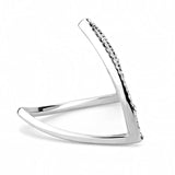 DA132 - High polished (no plating) Stainless Steel Ring with AAA Grade CZ in Clear - Alamode - Flyclothing LLC