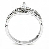 DA133 - High polished (no plating) Stainless Steel Ring with AAA Grade CZ in Clear - Alamode - Flyclothing LLC