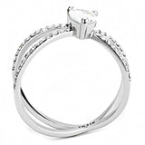DA135 - High polished (no plating) Stainless Steel Ring with AAA Grade CZ in Clear - Alamode - Flyclothing LLC