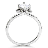 DA136 - High polished (no plating) Stainless Steel Ring with AAA Grade CZ in Clear - Alamode - Flyclothing LLC