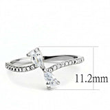 DA139 - High polished (no plating) Stainless Steel Ring with AAA Grade CZ in Clear - Alamode - Flyclothing LLC