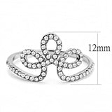 DA141 - High polished (no plating) Stainless Steel Ring with AAA Grade CZ in Clear - Alamode - Flyclothing LLC