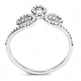 DA141 - High polished (no plating) Stainless Steel Ring with AAA Grade CZ in Clear - Alamode - Flyclothing LLC