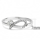 DA143 - High polished (no plating) Stainless Steel Ring with AAA Grade CZ in Clear - Alamode - Flyclothing LLC