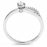 DA143 - High polished (no plating) Stainless Steel Ring with AAA Grade CZ in Clear - Alamode - Flyclothing LLC