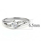 DA144 - High polished (no plating) Stainless Steel Ring with AAA Grade CZ in Clear - Alamode - Flyclothing LLC