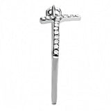 DA145 - High polished (no plating) Stainless Steel Ring with AAA Grade CZ in Clear - Alamode - Flyclothing LLC