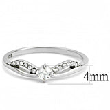 DA146 - High polished (no plating) Stainless Steel Ring with AAA Grade CZ in Clear - Alamode - Flyclothing LLC