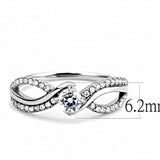 DA147 - High polished (no plating) Stainless Steel Ring with AAA Grade CZ in Clear - Alamode - Flyclothing LLC