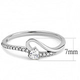 DA148 - High polished (no plating) Stainless Steel Ring with AAA Grade CZ in Clear - Alamode - Flyclothing LLC