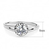 DA150 - High polished (no plating) Stainless Steel Ring with AAA Grade CZ in Clear - Alamode - Flyclothing LLC