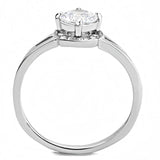 DA150 - High polished (no plating) Stainless Steel Ring with AAA Grade CZ in Clear - Alamode - Flyclothing LLC