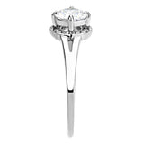 DA150 - High polished (no plating) Stainless Steel Ring with AAA Grade CZ in Clear - Alamode - Flyclothing LLC