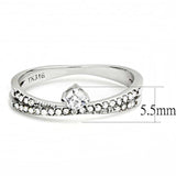 DA153 - High polished (no plating) Stainless Steel Ring with AAA Grade CZ in Clear - Alamode - Flyclothing LLC