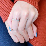 DA153 - High polished (no plating) Stainless Steel Ring with AAA Grade CZ in Clear - Alamode - Flyclothing LLC