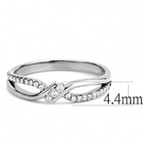 DA156 - High polished (no plating) Stainless Steel Ring with AAA Grade CZ in Clear - Alamode - Flyclothing LLC