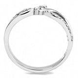 DA156 - High polished (no plating) Stainless Steel Ring with AAA Grade CZ in Clear - Alamode - Flyclothing LLC
