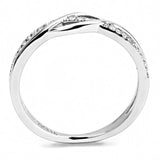 DA157 - High polished (no plating) Stainless Steel Ring with AAA Grade CZ in Clear - Alamode - Flyclothing LLC