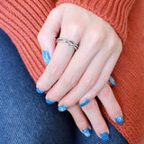 DA157 - High polished (no plating) Stainless Steel Ring with AAA Grade CZ in Clear - Alamode - Flyclothing LLC