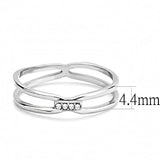 DA160 - High polished (no plating) Stainless Steel Ring with AAA Grade CZ in Clear - Alamode - Flyclothing LLC
