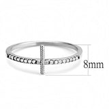 DA161 - High polished (no plating) Stainless Steel Ring with AAA Grade CZ in Clear - Alamode - Flyclothing LLC