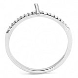 DA161 - High polished (no plating) Stainless Steel Ring with AAA Grade CZ in Clear - Alamode - Flyclothing LLC