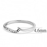 DA162 - High polished (no plating) Stainless Steel Ring with AAA Grade CZ in Clear - Alamode - Flyclothing LLC