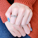 DA163 - High polished (no plating) Stainless Steel Ring with AAA Grade CZ in Clear - Alamode - Flyclothing LLC